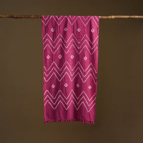 Kutch Handwoven Organic Kala Cotton Bandhani Stole 33