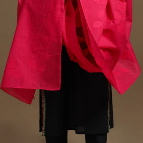 Red - Patti Kaam Cotton Applique Work Dupatta 01