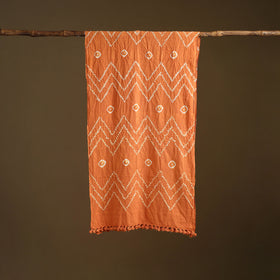 Kutch Handwoven Organic Kala Cotton Bandhani Stole 32