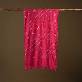 Kutch Handwoven Organic Kala Cotton Bandhani Stole 31