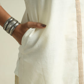 White - Mangalagiri Handloom Cotton Straight Kurta