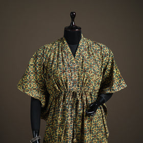 Ajrakh Hand Block Print Natural Dyed Cotton Kaftan (Medium) 89