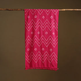 Kutch Handwoven Organic Kala Cotton Bandhani Stole 30