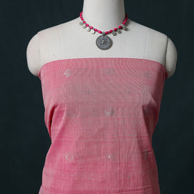 Jamdani Handloom Cotton Unstitched Dress Material: Kurta & Dupatta with Earrings 06