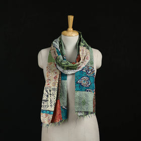 Bengal Kantha Handwork Patchwork Reversible Silk Stole 17