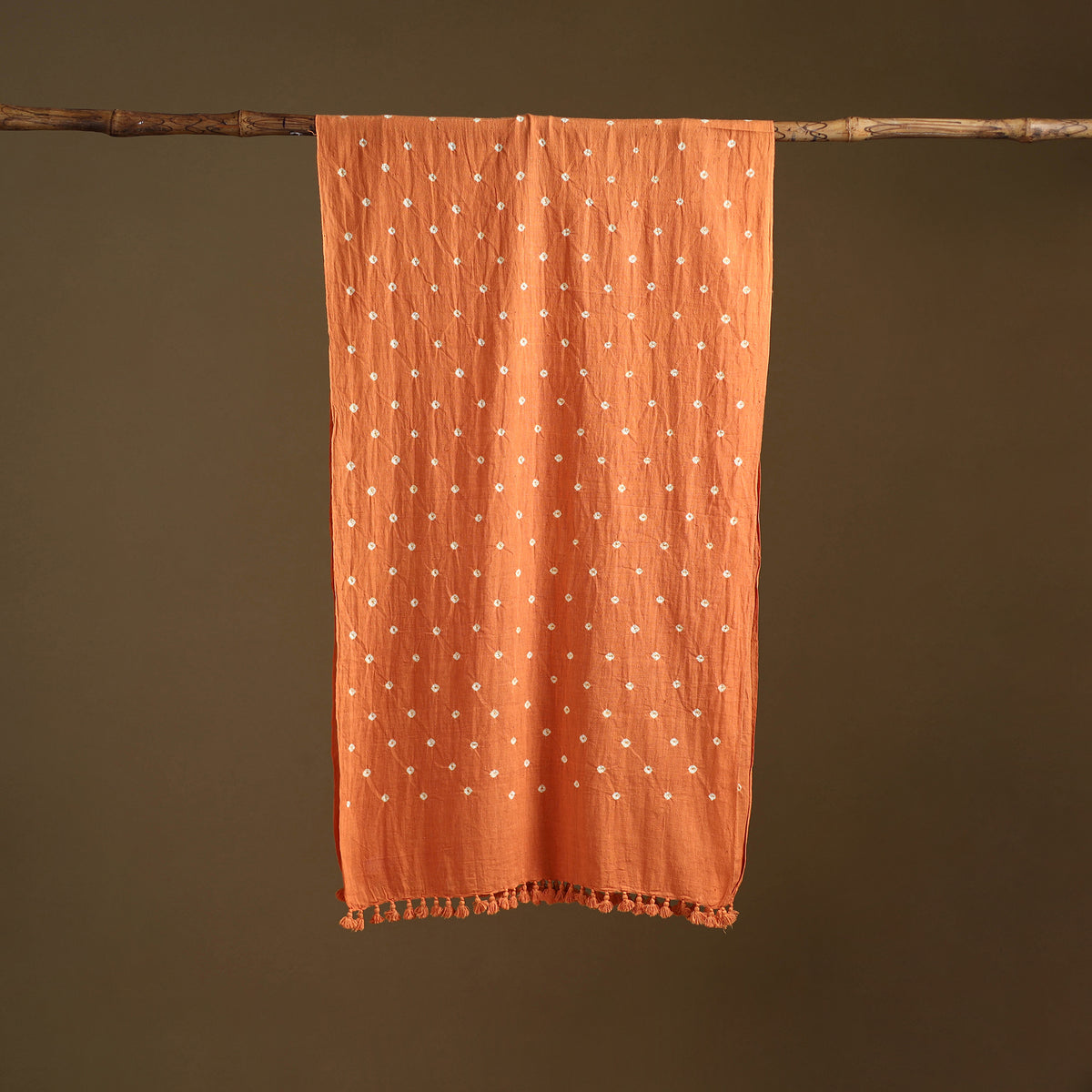 Kutch Handwoven Organic Kala Cotton Bandhani Stole 29