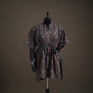Ajrakh Hand Block Print Natural Dyed Cotton Kaftan (Medium) 90