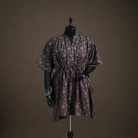 Ajrakh Hand Block Print Natural Dyed Cotton Kaftan (Medium) 90