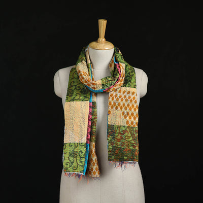 Bengal Kantha Handwork Patchwork Reversible Silk Stole 18