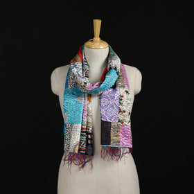 Bengal Kantha Handwork Patchwork Reversible Silk Stole 19