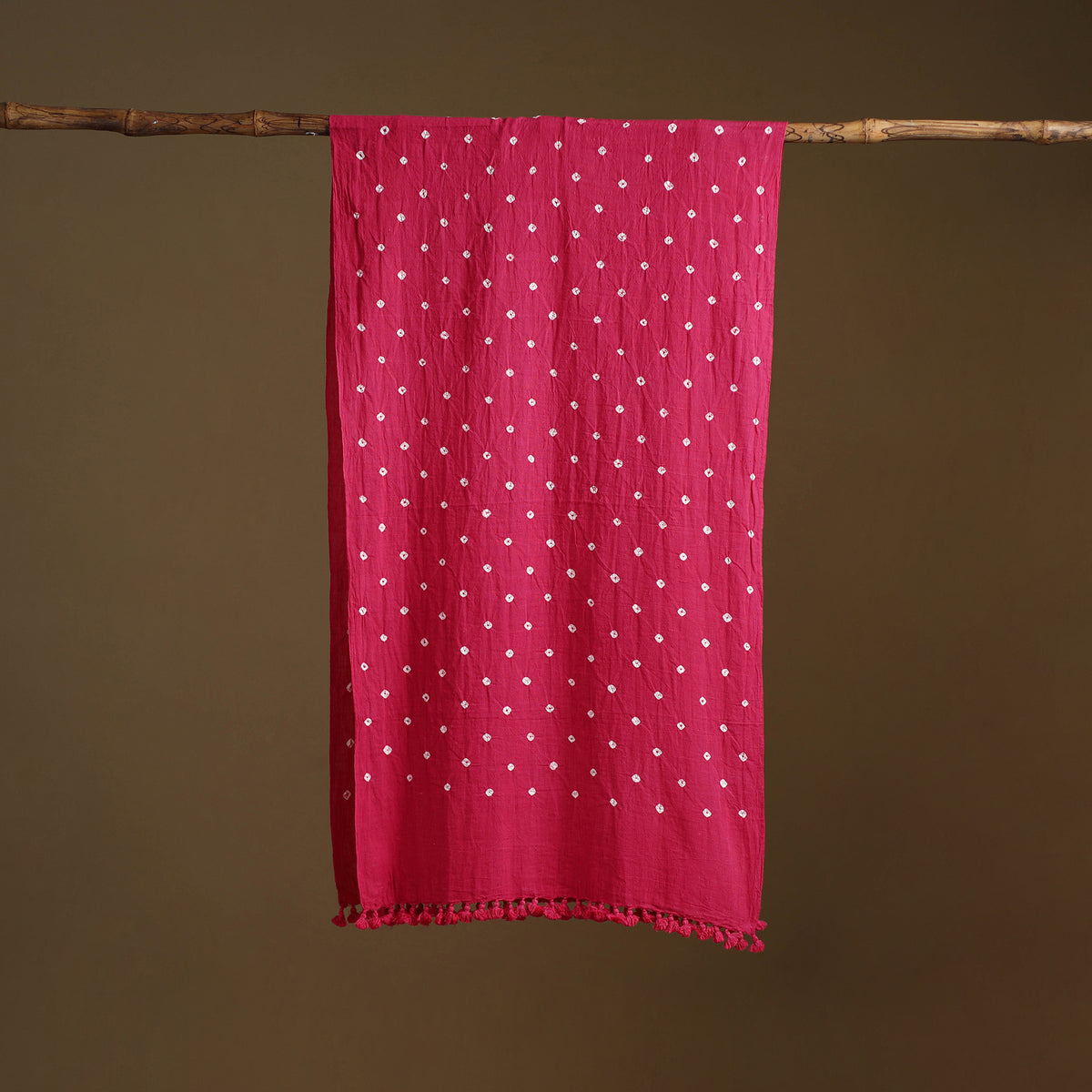 Kutch Handwoven Organic Kala Cotton Bandhani Stole 27