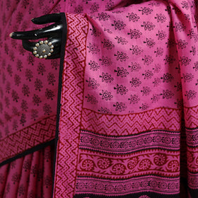 Bagh Hand Block Print Natural Dyed Cotton Saree 20
