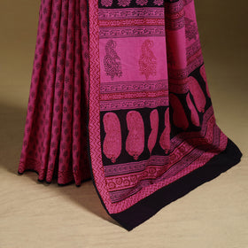 Bagh Hand Block Print Natural Dyed Cotton Saree 20