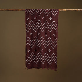 Kutch Handwoven Organic Kala Cotton Bandhani Stole 25