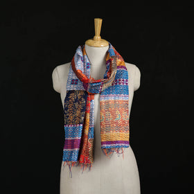 Bengal Kantha Handwork Patchwork Reversible Silk Stole 22