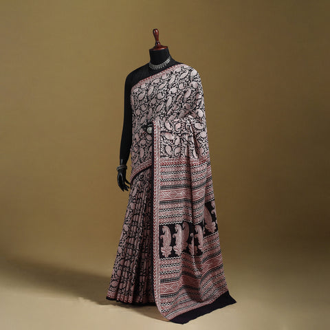 Bagh Hand Block Print Natural Dyed Cotton Saree 21