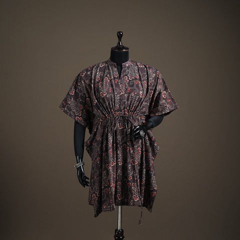 Ajrakh Hand Block Print Natural Dyed Cotton Kaftan (Medium) 91
