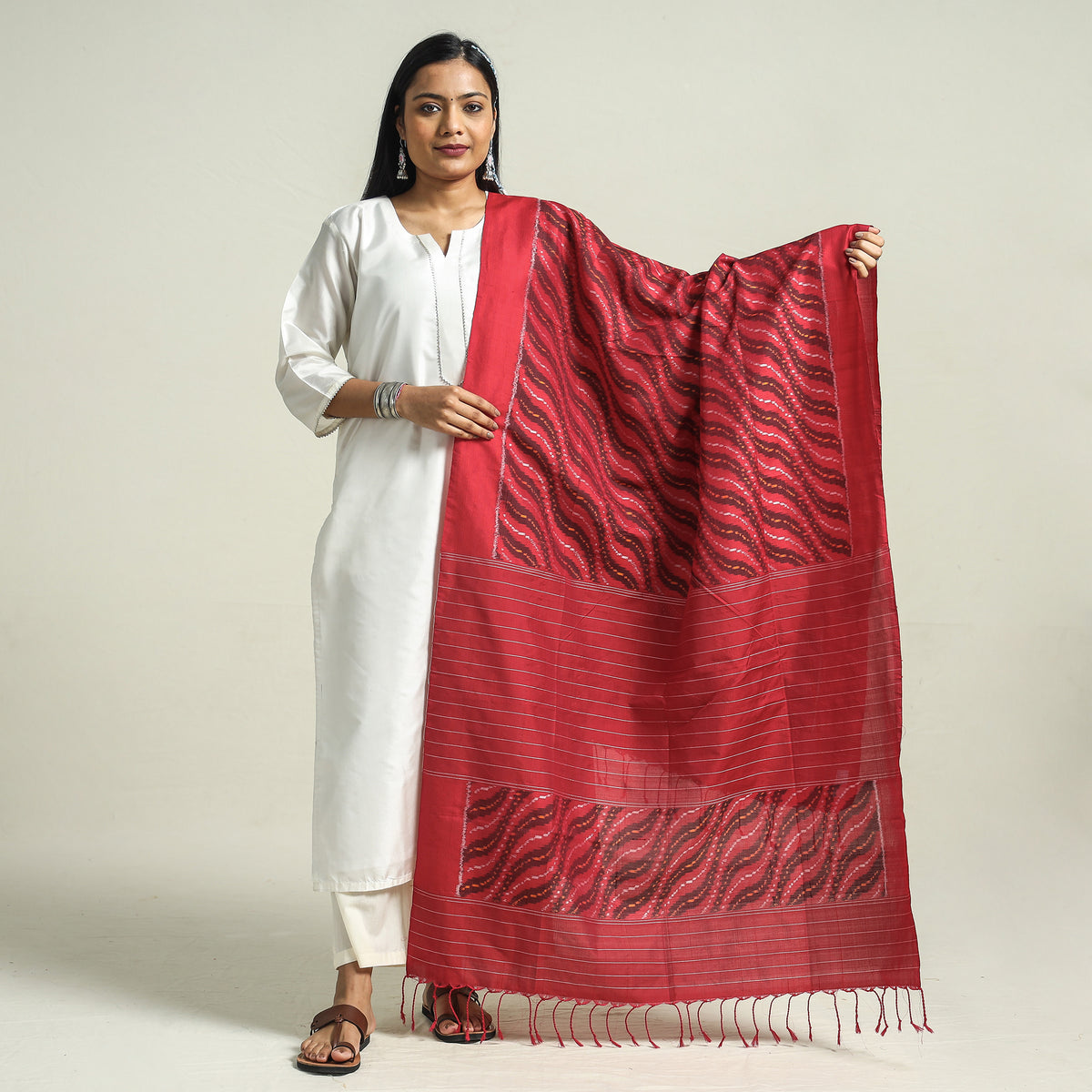 ikat silk dupatta