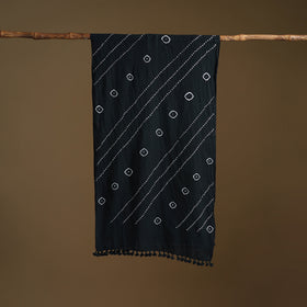Kutch Handwoven Organic Kala Cotton Bandhani Stole 23