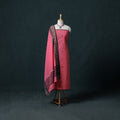 Jamdani Handloom Cotton Unstitched Dress Material: Kurta & Dupatta with Earrings 08