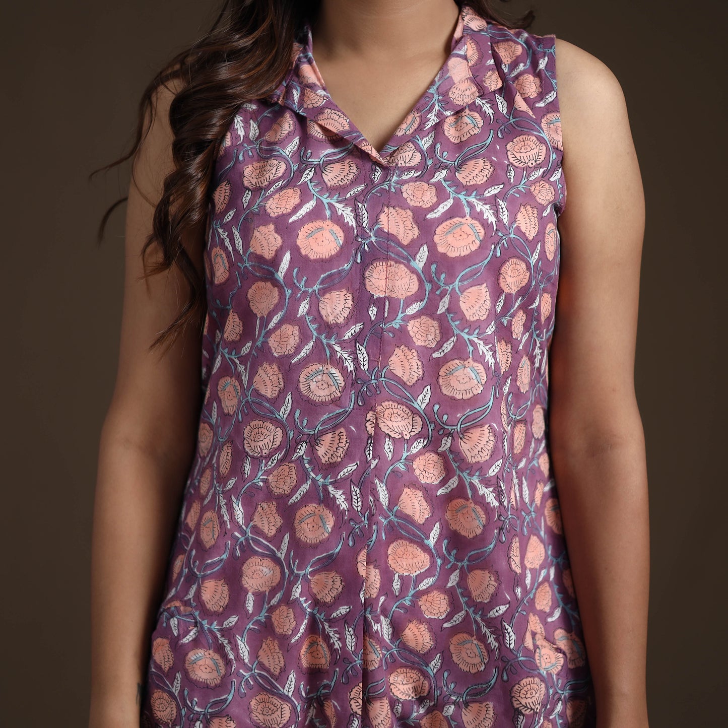 Sanganeri Floral Hand Block Print Cotton Flared Dress for Women 20