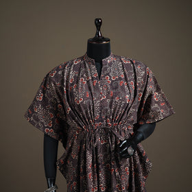 Ajrakh Hand Block Print Natural Dyed Cotton Kaftan (Medium) 91