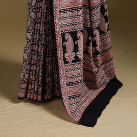 Bagh Hand Block Print Natural Dyed Cotton Saree 21