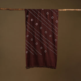 Kutch Handwoven Organic Kala Cotton Bandhani Stole 22