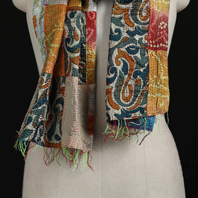Bengal Kantha Handwork Patchwork Reversible Silk Stole 24