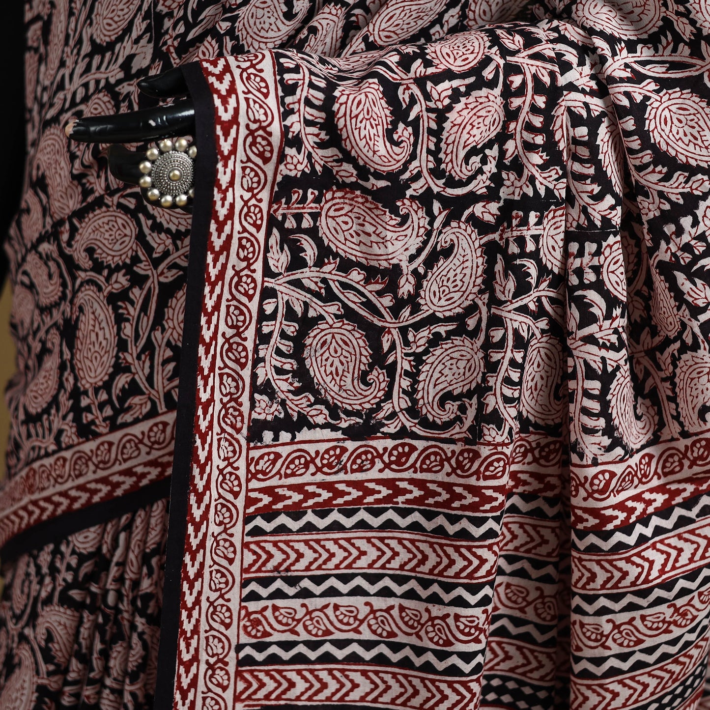 Bagh Hand Block Print Natural Dyed Cotton Saree 21