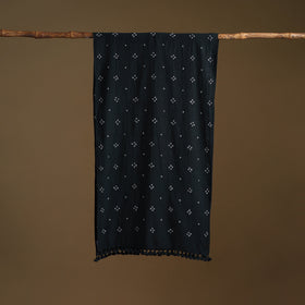 Black - Kutch Handwoven Organic Kala Cotton Bandhani Stole 21