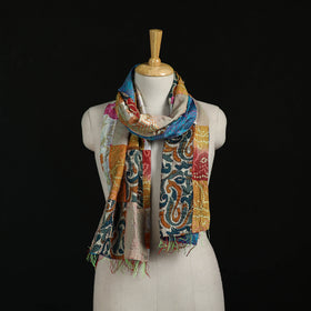Bengal Kantha Handwork Patchwork Reversible Silk Stole 24