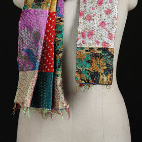 Bengal Kantha Handwork Patchwork Reversible Silk Stole 25