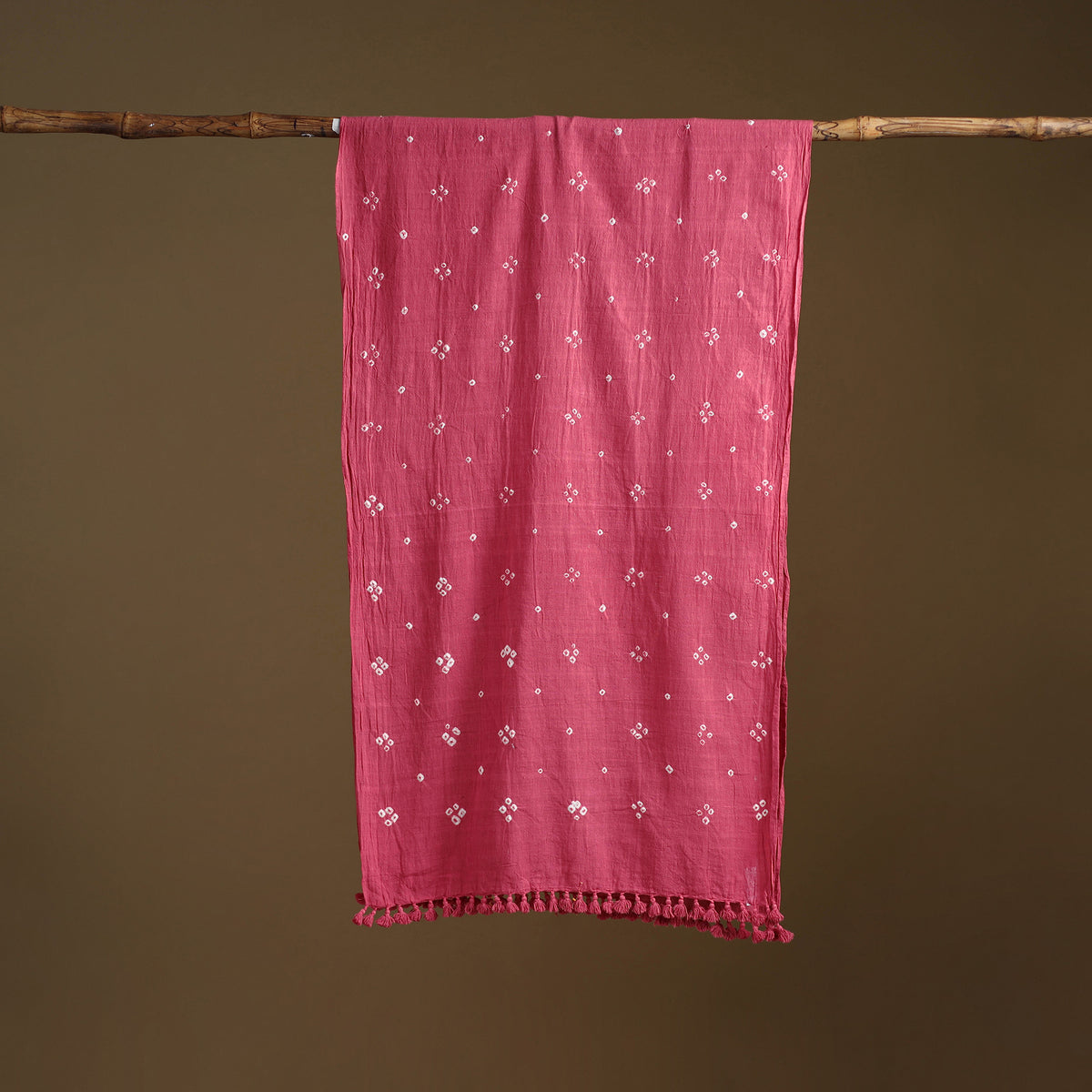Kutch Handwoven Organic Kala Cotton Bandhani Stole 20