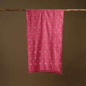 Kutch Handwoven Organic Kala Cotton Bandhani Stole 20