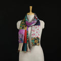 Bengal Kantha Handwork Patchwork Reversible Silk Stole 25