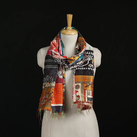 Bengal Kantha Handwork Patchwork Reversible Silk Stole 26