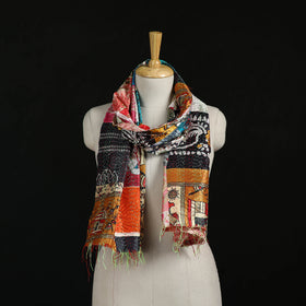 Bengal Kantha Handwork Patchwork Reversible Silk Stole 26
