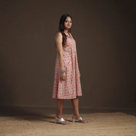 Sanganeri Floral Hand Block Print Cotton Flared Dress for Women 21