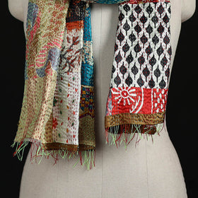 Bengal Kantha Handwork Patchwork Reversible Silk Stole 27
