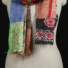 Bengal Kantha Handwork Patchwork Reversible Silk Stole 28
