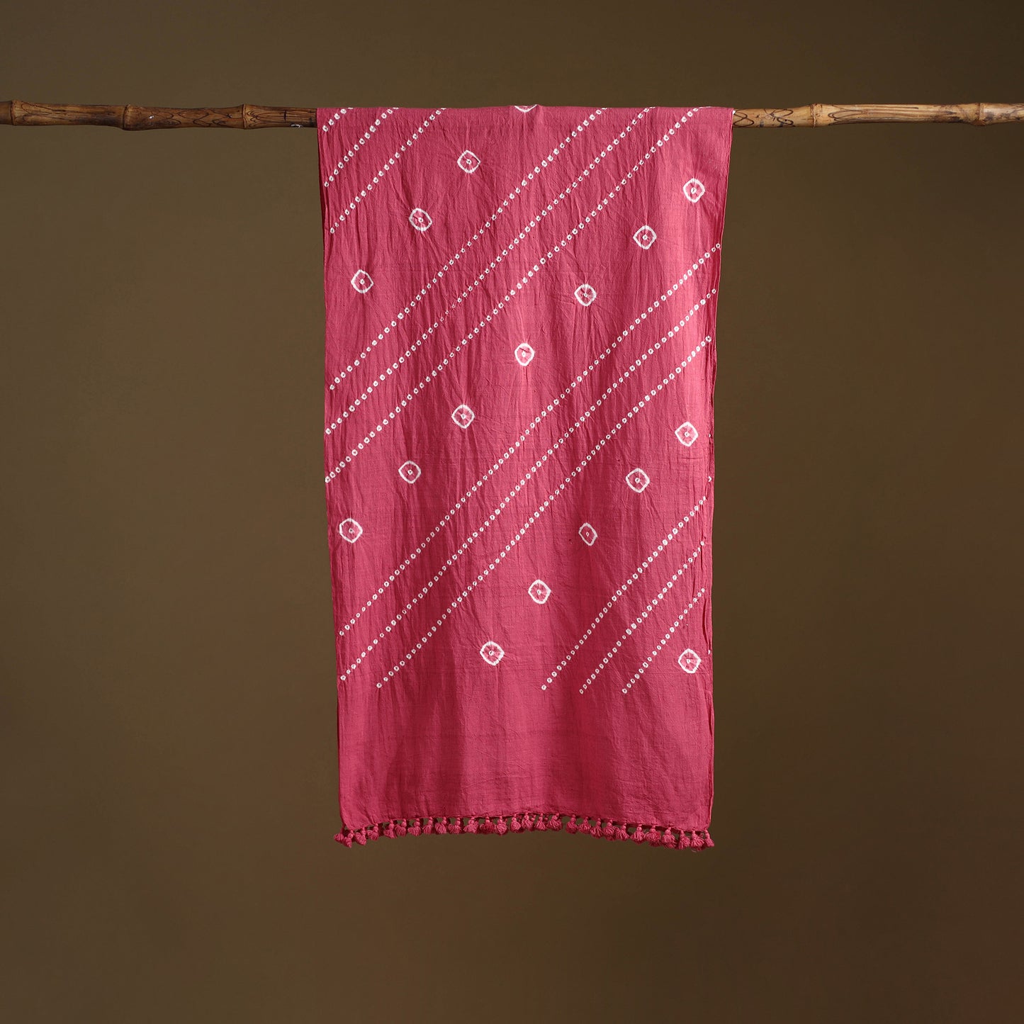 Kutch Handwoven Organic Kala Cotton Bandhani Stole 21