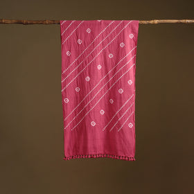 Kutch Handwoven Organic Kala Cotton Bandhani Stole 21