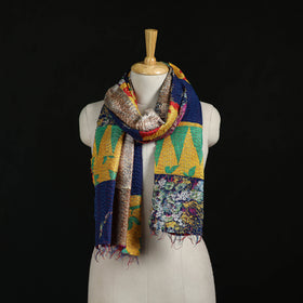 Bengal Kantha Handwork Patchwork Reversible Silk Stole 29