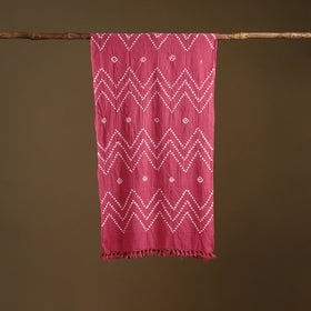 Kutch Handwoven Organic Kala Cotton Bandhani Stole 16