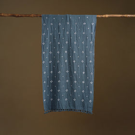 Kutch Handwoven Organic Kala Cotton Bandhani Stole 17