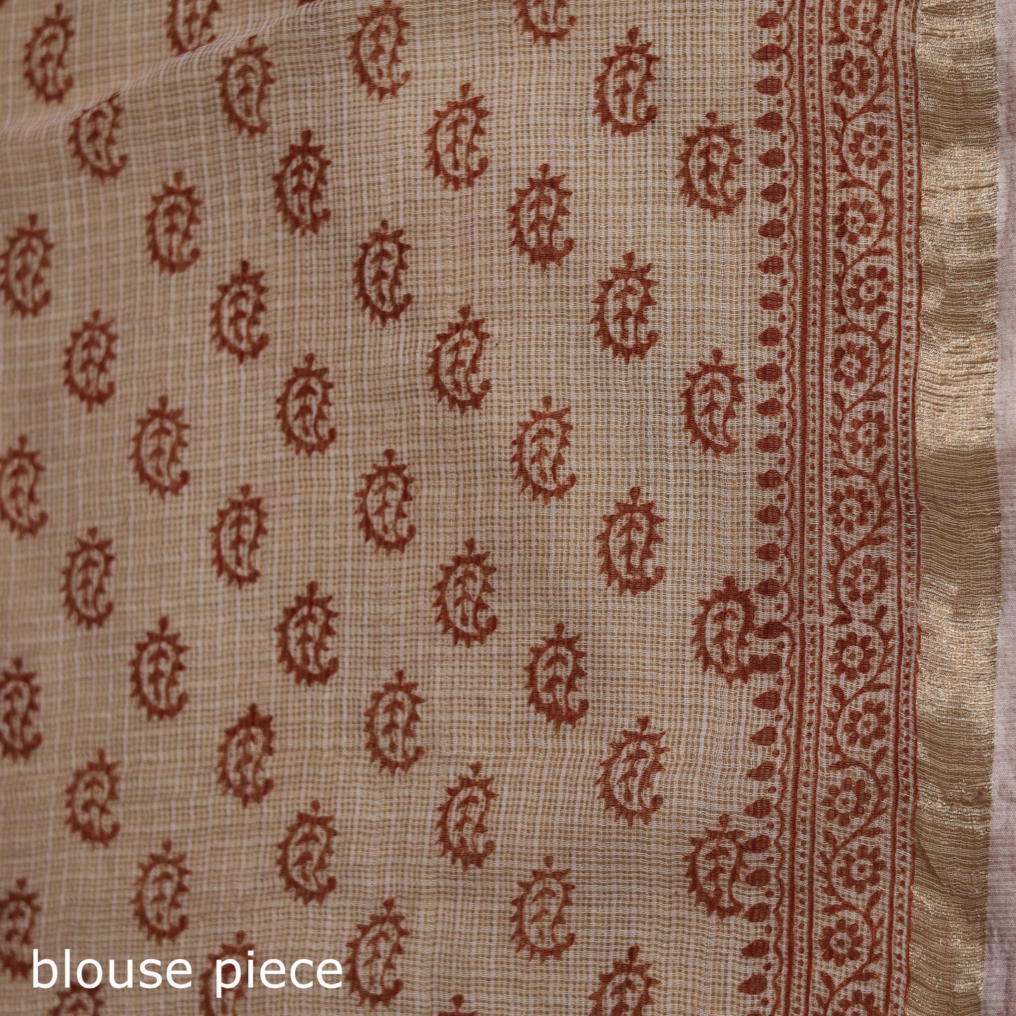 Bagh Hand Block Print Natural Dyed Kota Doria Cotton Saree 22