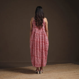 Sanganeri Floral Hand Block Print Cotton Flared Long Dress for Women 13