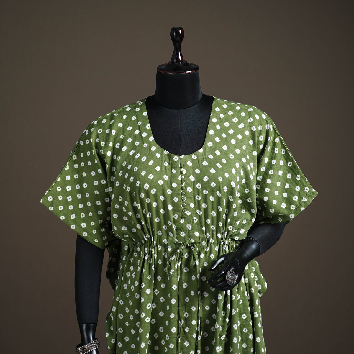 Bandhani Tie-Dye Cotton Kaftan (Medium) 93