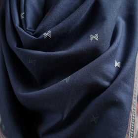 Blue - Kutch Handwoven Merino Wool Dhabla Shawl 29